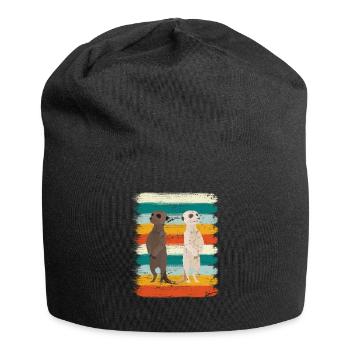 Retro meerkat - Jersey Beanie - black - Front