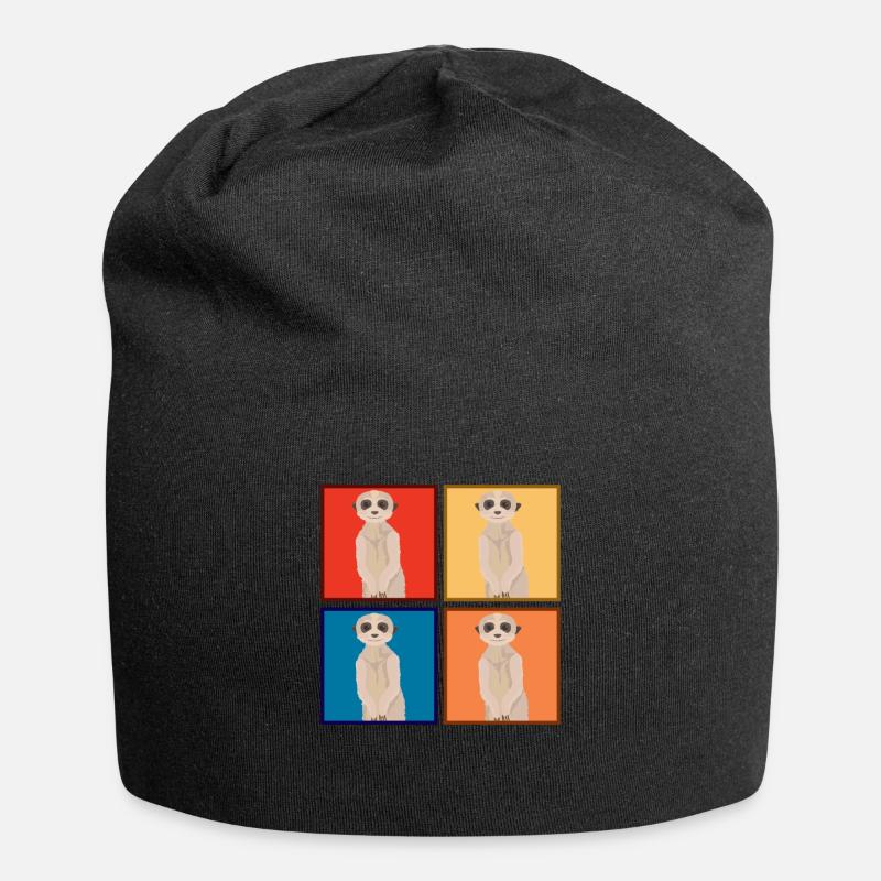 Erdmännchen Tiere Tier - Jersey-Beanie - Schwarz
