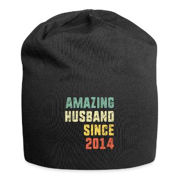 Amazing Husband Since 2014 Retro 6 Years Wedding A - Jersey Beanie - black - Front