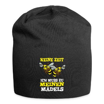 Keine Zeit ich muss zu meinen Mädels Biene Imker - Jersey-Beanie - Schwarz - Vorne