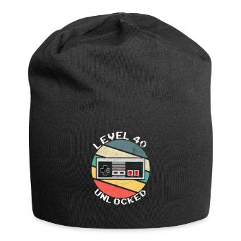 40 Birthday Level 40 unlocked gamer Fourty years O - Jersey Beanie - black - Front