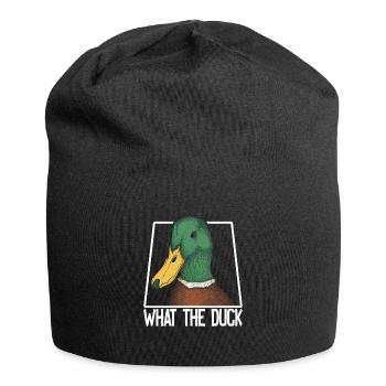 What the Duck Funny Duck WTF Pun Ducks Joke - Jersey Beanie - black - Front