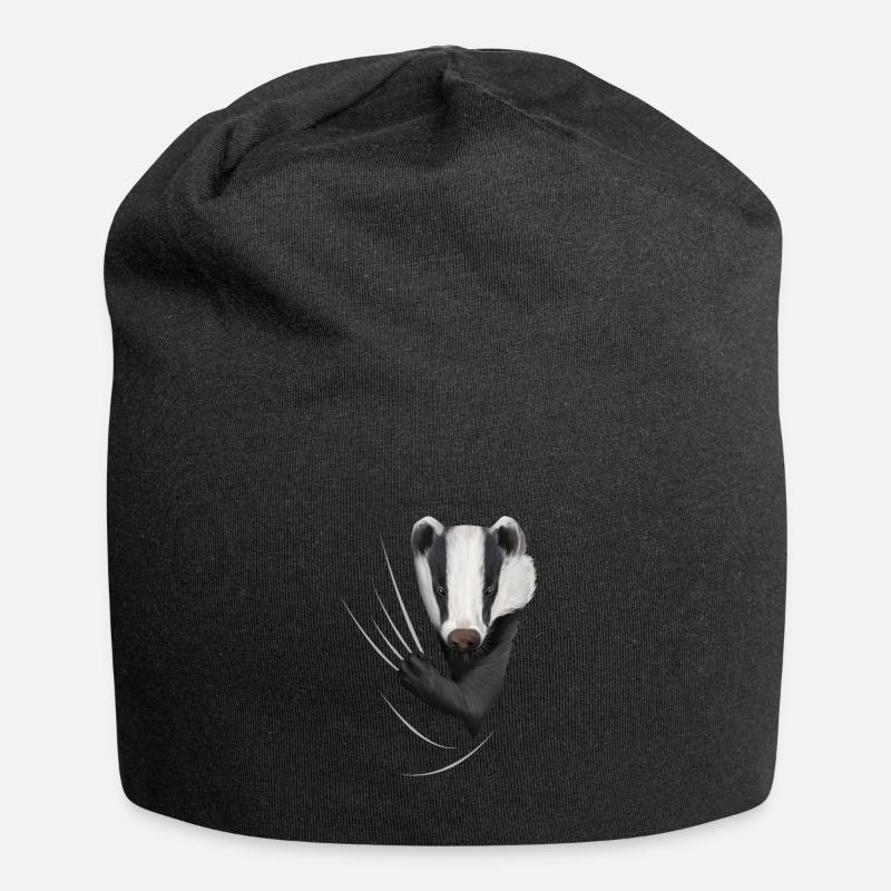 Dachs Grimbart Dachse Dachsliebhaber Geschenk - Jersey-Beanie - Schwarz