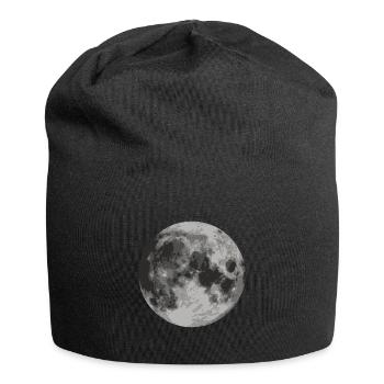 Nur der Mond - Jersey-Beanie - Schwarz - Vorne