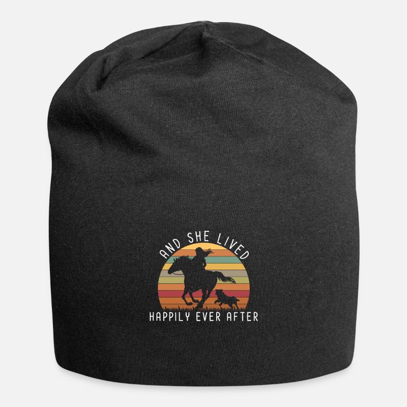Hunde & Pferdeliebe - Jersey-Beanie - Schwarz