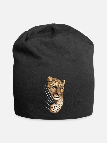 Cadeau d'amant léopard léopard léopard - Bonnet en jersey - noir