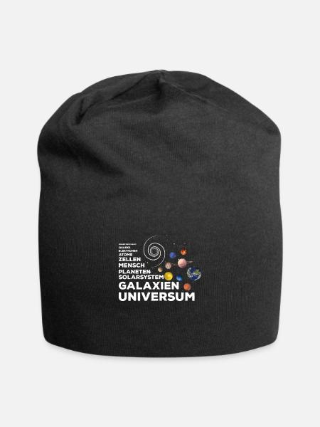 Planeten Solarsystem Universum Astronomie - Jersey-Beanie - Schwarz