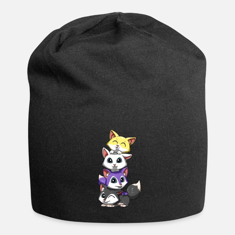 Non-binary foxes - Nonbinary LGBTQ - Jersey Beanie - black
