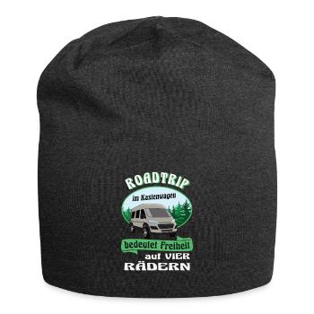 Road trip en camionnette Camping Camper - Bonnet en jersey - charbon - Devant