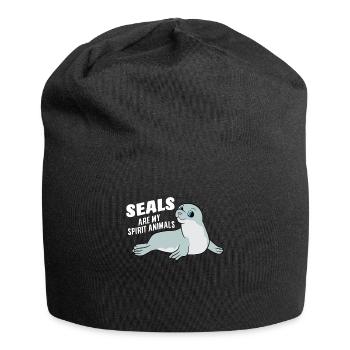 Les phoques sont mes animaux préférés Doux Phoque - Bonnet en jersey - noir - Devant