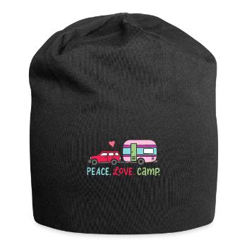 Zelten Campen Camper - Jersey-Beanie - Schwarz - Vorne