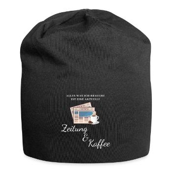 Zeitung Lesen Nachrichten Magazin Geschenk - Jersey-Beanie - Schwarz - Vorne
