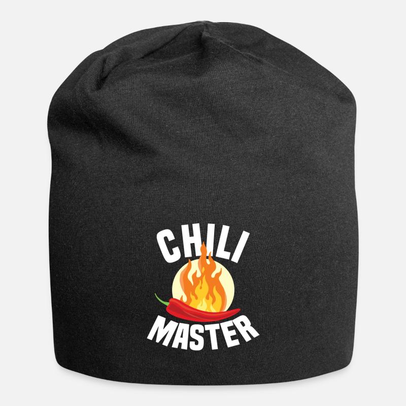 Chili Master Chilli Scharf Essen Geschenk Scoville - Jersey-Beanie - Schwarz