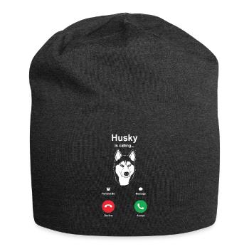 Husky sled dogs - Jersey Beanie - charcoal grey - Front