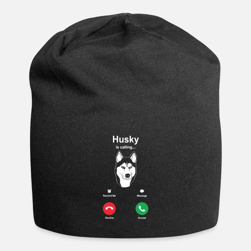 Chiens de traîneau Husky - Bonnet en jersey - noir
