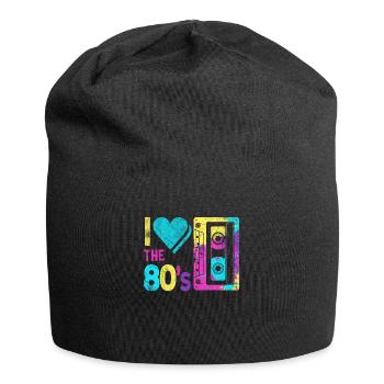 I Love the 80s T-Shirt Retro Eighties 1980s Casset - Jersey Beanie - black - Front