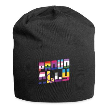 Proud Ally LGBT Gay Flag Rainbow Lesbian - Jersey Beanie - black - Front