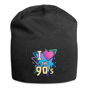 90iger Neunziger Jahrgang - Jersey-Beanie - Schwarz - Vorne
