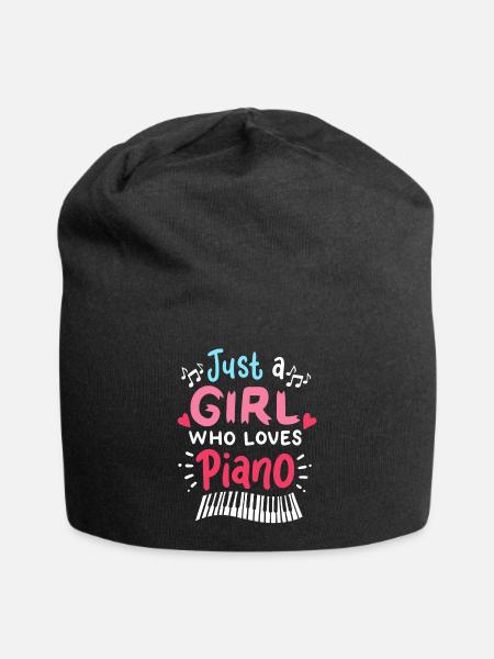 Klavier Piano - Jersey-Beanie - Schwarz
