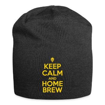 Bleiben Sie ruhig und brauen Sie zu Hause - Bierbrauen - zu Hause - Jersey-Beanie - Anthrazit - Vorne