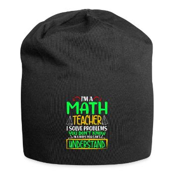 Cadeau de professeur de nerd mathématique - Bonnet en jersey - noir - Devant