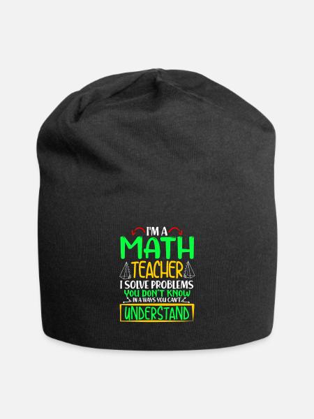 Mathe Nerd Lehrer Geschenk - Jersey-Beanie - Schwarz