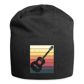 Gitarrenspieler Akustische Gitarre Geschenk - Jersey-Beanie - Schwarz - Vorne