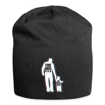 Père et fils papa fils fête des pères patron partenaire look - Bonnet en jersey - noir - Devant