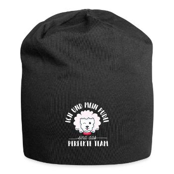 Me and my poodle are the perfect team poodle - Jersey Beanie - black - Front