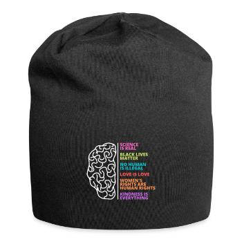 Science, personnes, vie, amour, femmes, droits - Bonnet en jersey - noir - Devant