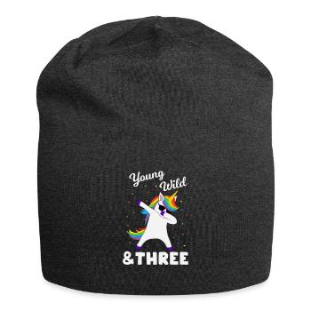 3rd birthday 3 years unicorn - Jersey Beanie - charcoal grey - Front