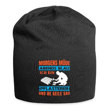 Pflasterer Steinleger Pflästerer Bau Pflastern - Jersey-Beanie - Schwarz - Vorne