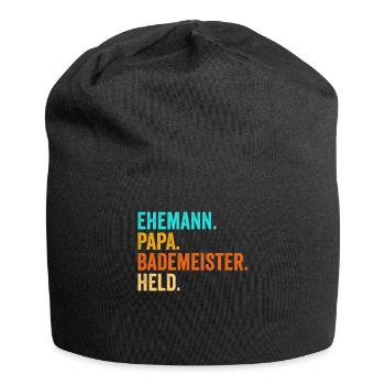 Bademeister Papa Held Schwimmen Rettungsschwimmer - Jersey-Beanie - Schwarz - Vorne