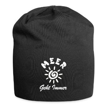 Meer geht immer - Jersey-Beanie - Schwarz - Vorne