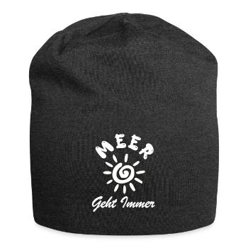 Meer geht immer - Jersey-Beanie - Anthrazit - Vorne