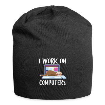 I work on computers Computer Progammierer Geschen - Jersey-Beanie - Schwarz - Vorne