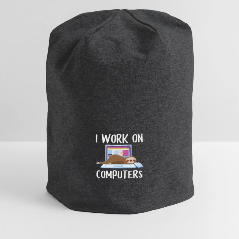 I work on computers Computer Programer Geschen Jersey Beanie