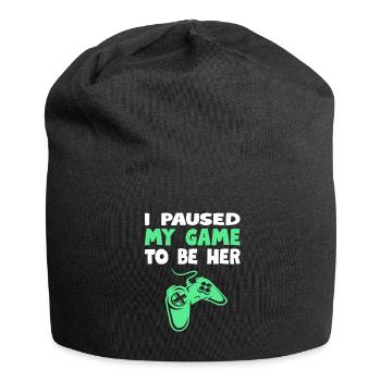 J'ai mis mon jeu en pause - Bonnet en jersey - noir - Devant