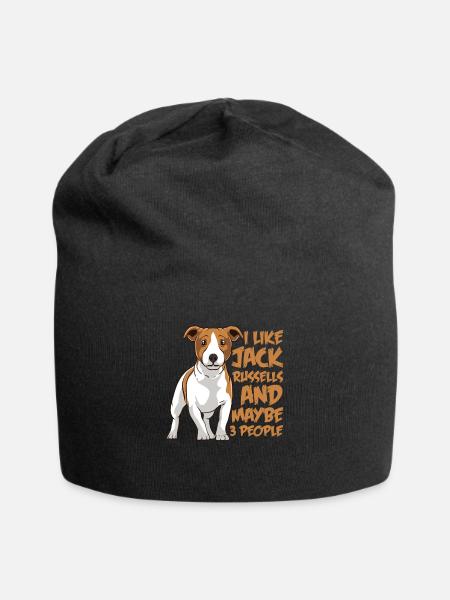I Like Jack Russell Dogs And Maybe 3 People Jack - Jersey Beanie - black