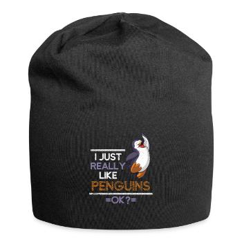 Pinguin Seevögel - Jersey-Beanie - Schwarz - Vorne