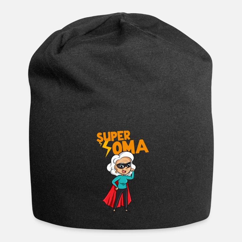 Super-Oma Geschenk Omi Großeltern Beste Oma - Jersey-Beanie - Schwarz