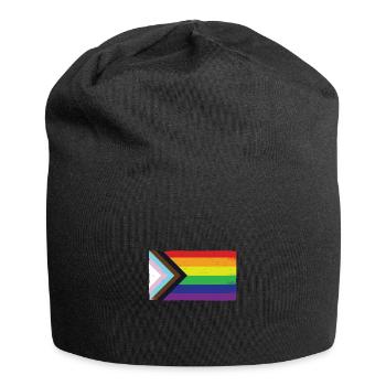 LGBTQ Black Pride grunge flag Regenbogen Flagge - Jersey-Beanie - Schwarz - Vorne