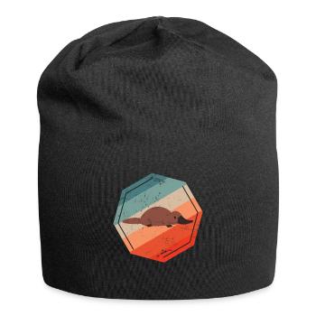 Retro Schnabeltier Wombat - Jersey-Beanie - Schwarz - Vorne
