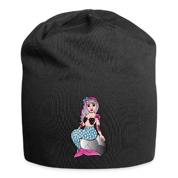 Pin Up Meerjungfrau Rockabilly Nixe Geschenk - Jersey-Beanie - Schwarz - Vorne