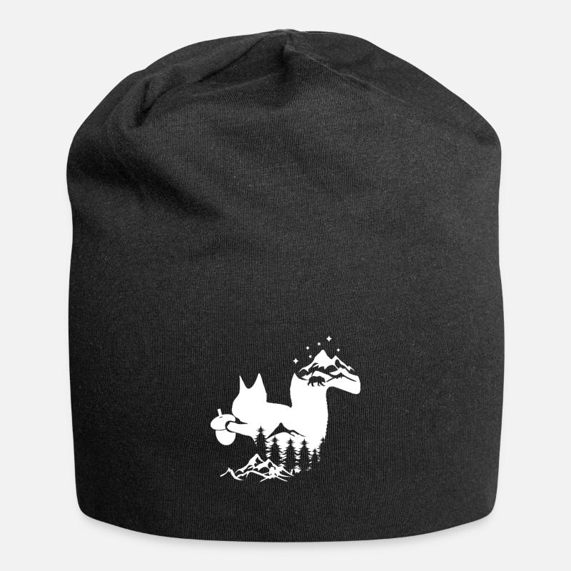 Eichhörnchen - Jersey-Beanie - Schwarz