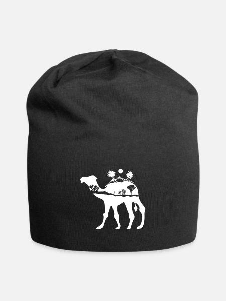 Kamel - Jersey-Beanie - Schwarz