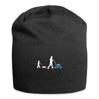 Tondre la pelouse père enfants idée cadeau tondeuse à gazon - Bonnet en jersey - noir - Devant