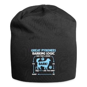 Logic of the Barking Pyrenean Mountain Dog - Jersey Beanie - black - Front