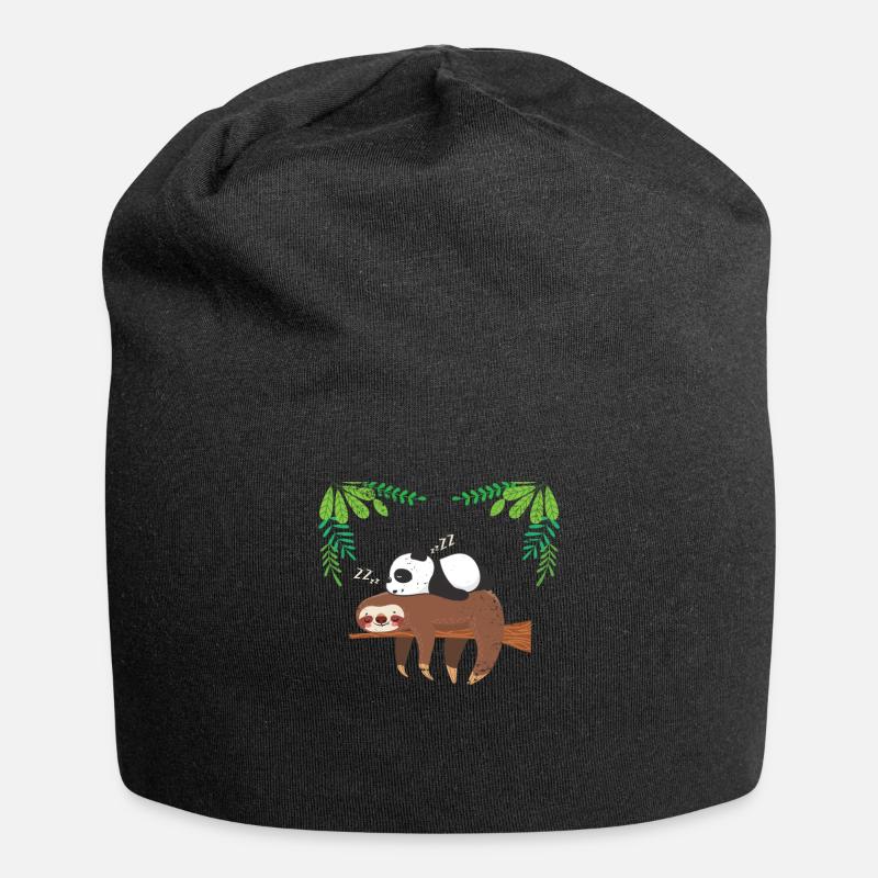 Faultier Panda - Jersey-Beanie - Schwarz