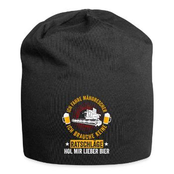 Mähdrescher Bier Saufen Landwirt Bauernhof Ernte - Jersey-Beanie - Schwarz - Vorne